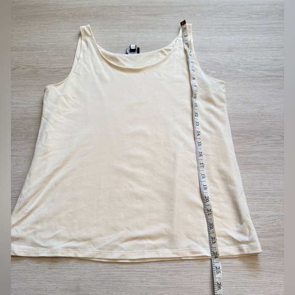 Eileen Fisher Stretch 100% Silk Tank in Ivory - Picture 7 of 9